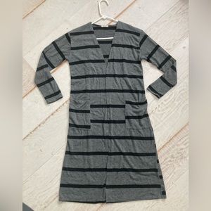 Yellow Chair | Black&Gray Striped Long Cardigan | size M-L